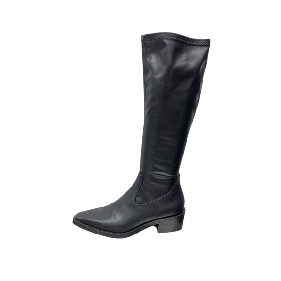 Zara Black Knee High Snip Toe Boots Size 38 / 7.5 - Picture 1 of 8